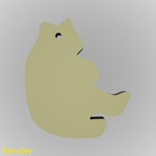 oso silueta clave de la cadena.la joyería.llavero.gadget.fácil.rápido.animal 3d print model - Mito3D