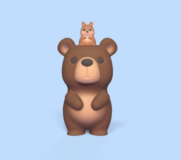 orso scoiattolo orso orso scoiattolo scoiattolo carina scoiattolo orsacchiotto carina scultura animale arte giocattolo selvaggio miniature carina orso decorativo giocare 3d print model - Mito3D