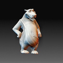 oso toon Arte animales artilugio high poly printable model juguetes 3d print model - Mito3D