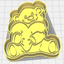 bear valentine cookie cutter 3d print model - Mito3D