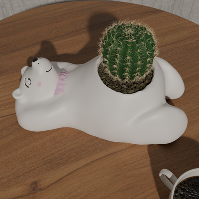 orso vaso arte d 39 desktop decori decorazioni per casa fai animale mini vasi 3d print model - Mito3D