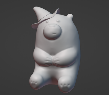 orso strega cappello orso giocattolo orso giocattolo cappello strega strega 3d print model - Mito3D
