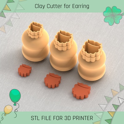 beard leprechaun saint patrick's day mini clay cutter tools earring 3d print model - Mito3D