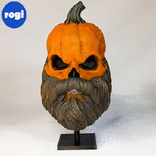 bearded pumpkin skull halloween beard 3d print model - Mito3D