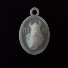 barba viking gritar pingente jóias barbudo 3d print model - Mito3D