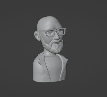 bearded youtuber youtube beard guy glasses portrait sculpt 3d print model - Mito3D