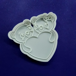 bears cookie cutter heart cutting mold bear teddy kawaii animal animals jungle 3d print model - Mito3D
