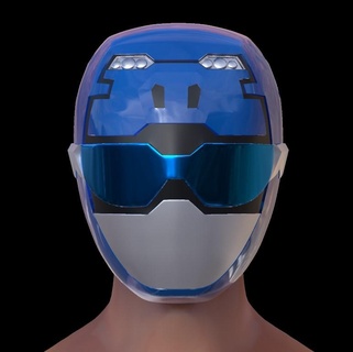 fera Morphers azul capacete cosplay 3d impressão jogos guardas guarda cinto fivela imbecil mmpr super sentai 3d print model - Mito3D