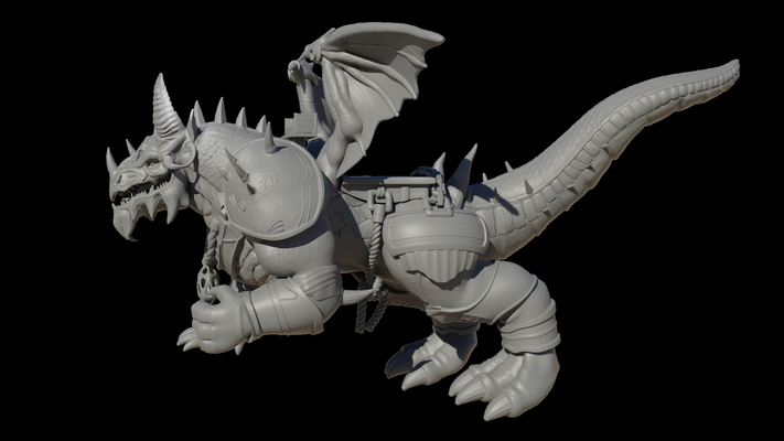 bestia of guerra fantasia magia gigantesco mistico mostro grande bocca 3d print model - Mito3D