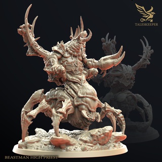 beastman high priest ugly fat beast satyr reaper rpg dnd fantasy spider scorpion dark magic 3d print model - Mito3D