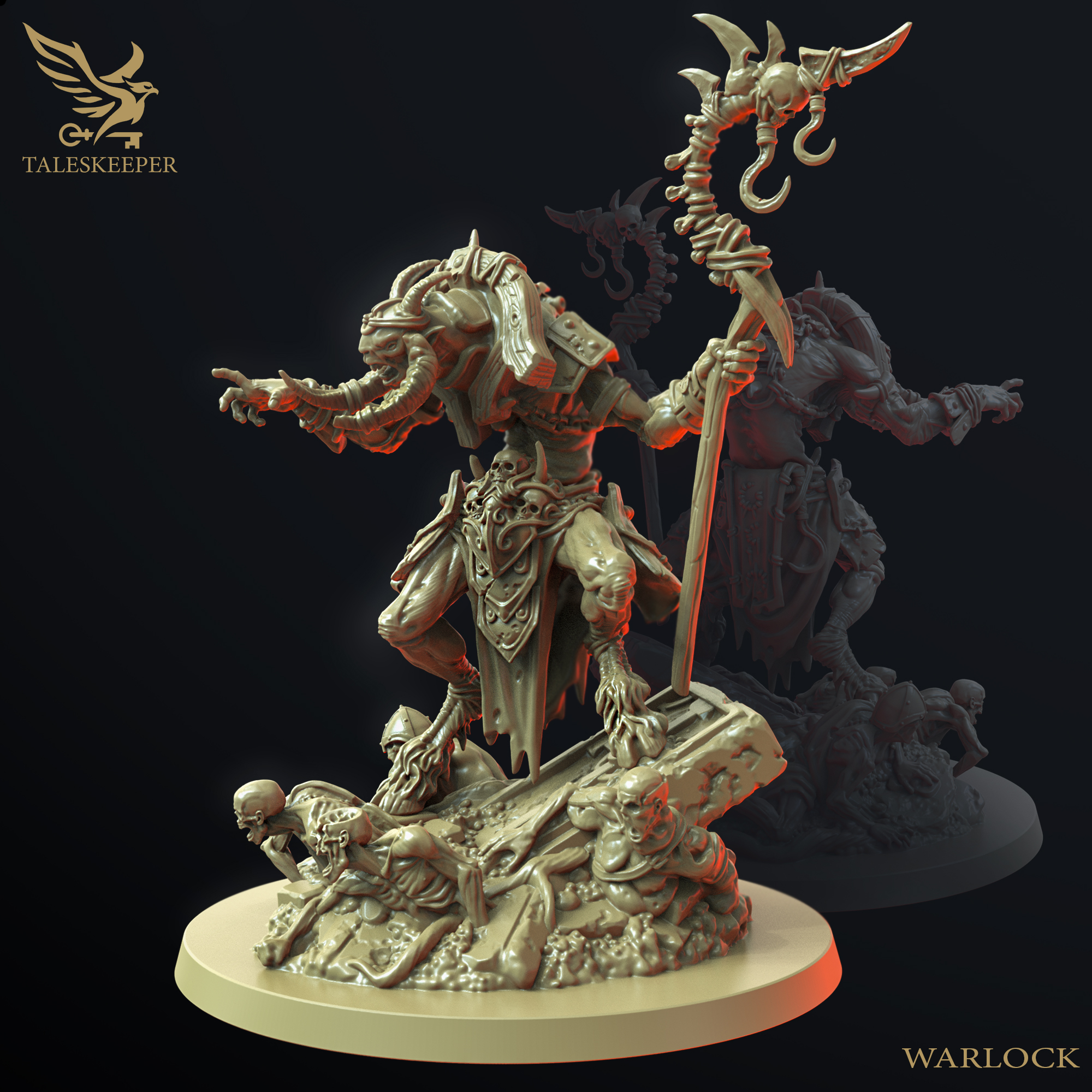 beastman warlock beast mage necromancer dimon undead rpg dnd fantasy saty 3D print model - Mito3D