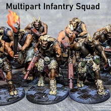 beastmen space multipart infantry squad game guard imperial mini model kit 28mm conscrupts lasguns 40k opr grimdark 3d print model - Mito3D