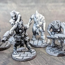 beastmen space multipart melta gun squad 3d print model - Mito3D