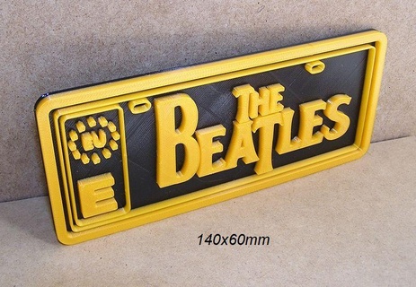 beatles mini license plate logo poster sign signboard music group etc 3d print model - Mito3D