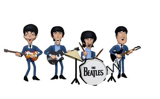 Beatles Samstag Karikatur John paul George Ringo Cartoons 3d print model - Mito3D