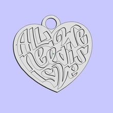 beatles tous nous avons besoin de l'amour trousseau clés bijoux porte-clés 3d print model - Mito3D