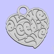 beatles tous nous avons besoin de l'amour 2 keychain bijoux porte-clés 3d print model - Mito3D