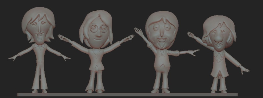 Beatles Hilfe Musik John Lennon paul McCartney George Harrison Ringo Stern 3d print model - Mito3D