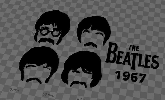Beatles mur pendaison décor musique 3d print model - Mito3D
