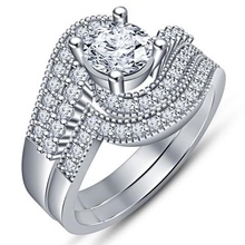 beautiful 3d jewelry cad model bridal ring set stl wedding engagement 3d print model - Mito3D