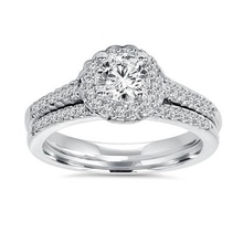belo joalheria 3d cad modelo de anel nupcial conjunto jóias stl do casamento Modelo noivado 3d print model - Mito3D