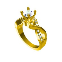 beautiful 3d jewelry cad model wedding ring stl engagement 3d print model - Mito3D
