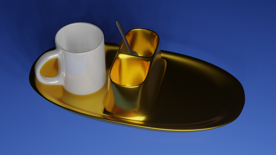 beautiful base coffee croissant breakfast 3d print model - Mito3D