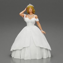 lindo noiva branco vestir Casamento 3d impressão modelo 3d print model - Mito3D