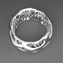hermosa grueso brazalete de voronoi estilo la joyería pulseras 3d print model - Mito3D