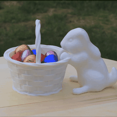 beautiful easter bunny cute basket eggs decoration container joy spring decor decorations festive celebration springtime holiday home sculpture table 3d print model - Mito3D