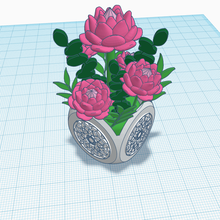 beautiful flower pot decoration mandala vase eucalipt leaves ornamental plants desk 3d print model - Mito3D