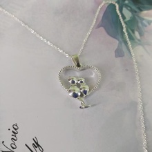 beautiful heart necklace kitten jewelry jewellery love 3d print model - Mito3D