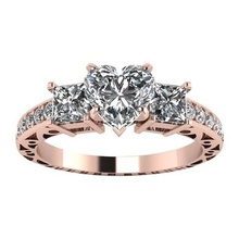 beautiful heart ring 3d cad model stl format jewelry wedding engagement 3d print model - Mito3D