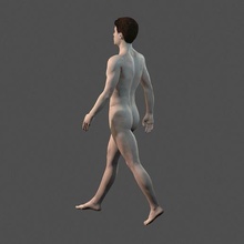 bellissimo nudo uomo rigged 3d modello pbr carattere scheletro truccato irreale motore t camminare animato unità tipo donna persona giovane corpo posa maschio 3d print model - Mito3D