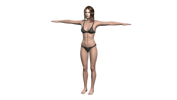 beautiful woman -rigged 3d character Game pbr skeleton rigged unreal engine t walk animated unity man guy person young body people pose male 3d print model - Mito3D