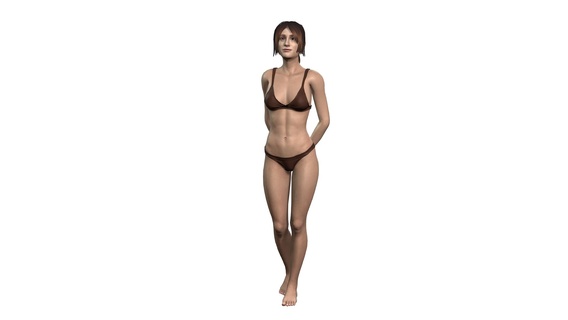 beautiful woman -rigged 3d character Game pbr skeleton rigged unreal engine t walk animated unity man guy person young body people pose male 3d print model - Mito3D