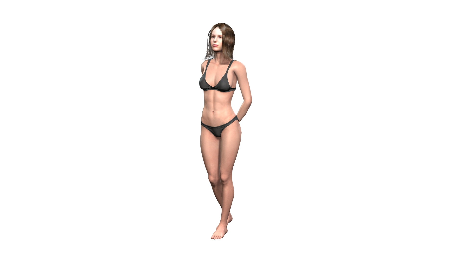 beautiful woman -rigged 3d character Game pbr skeleton rigged unreal engine t walk animated unity man guy person young body people pose male 3D print model - Mito3D