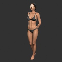 beautiful woman -rigged 3d character game model fbx obj stl transport art unreal free person rig rigged animated blender max cinema 3d print model - Mito3D