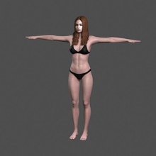 beautiful woman -rigged 3d model pbr character skeleton rigged unreal engine t walk animated unity man guy person young body people pose male 3d print model - Mito3D