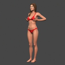 beautiful woman -rigged animated character unreal engine low-poly 3d model people pbr body game skeleton rigged beauty young man guy person female t pose walk 3d print model - Mito3D