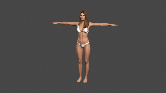 beautiful woman -rigged animated character unreal engine low-poly 3d model people pbr body game skeleton rigged beauty young man guy person female pose walk 3d print model - Mito3D