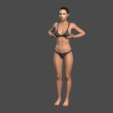 beautiful woman -rigged animated character unreal engine low-poly 3d model people pbr body game skeleton rigged beauty young man boy guy person female t pose walk 3d print model - Mito3D