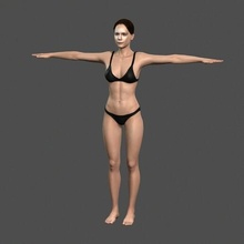 beautiful woman -rigged animated character unreal engine pbr skeleton rigged t walk unity man guy person young body people pose male 3d print model - Mito3D