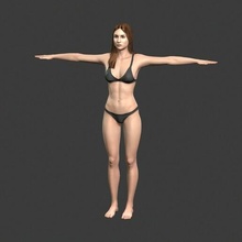 beautiful woman -rigged animated unreal engine pbr character skeleton rigged t walk unity man guy person young body people pose male 3d print model - Mito3D