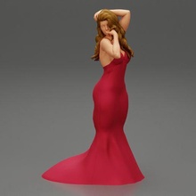 beautiful woman evening dress 3d print model