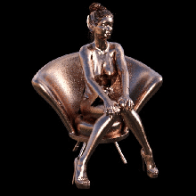 bellissimo donna seduta sedia scultura scolpire ragazza sexy x9st0y vestito femmina 3d print model - Mito3D