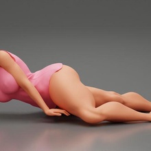 beautiful young girl lying floor 3d print model 3d print model - Mito3D
