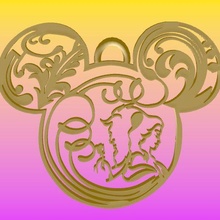 beauty beast ears disney mickey ornament beautiful 3d print model - Mito3D