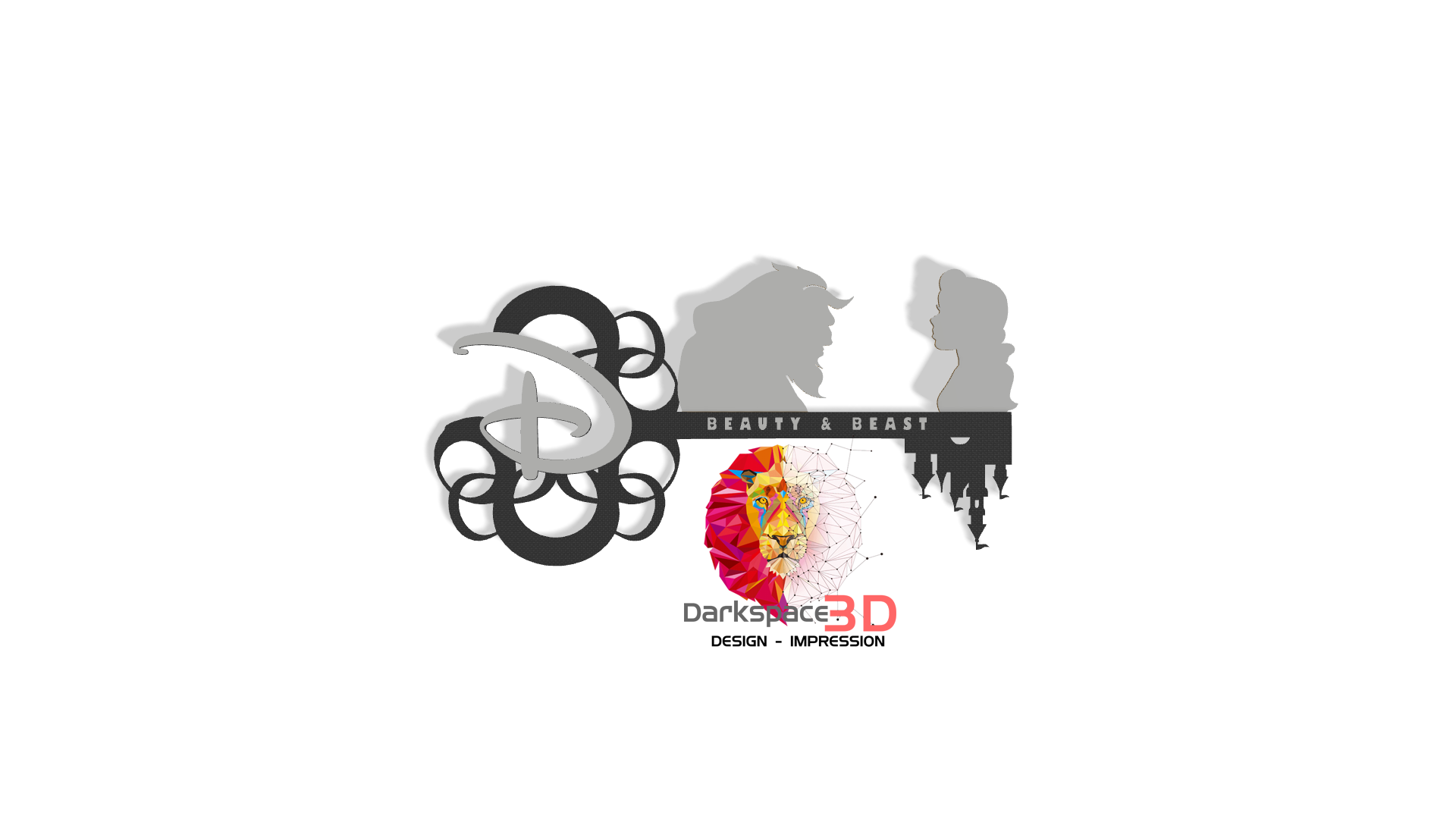 beauty beast key keys disney disneyland 3D print model - Mito3D