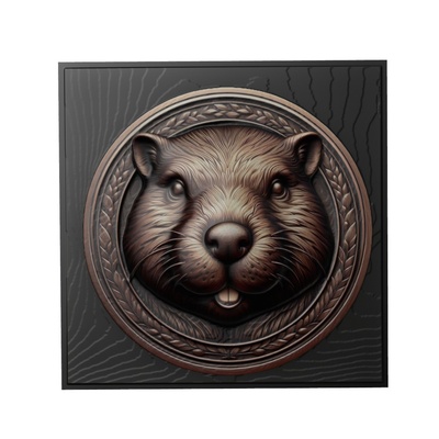 castoro animale sollievo arte animali yeggi mito3d fallimento google ciondoli medaglione animal relief wall art parete 3d print model - Mito3D